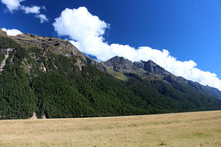 Mountain landscape near Milford Sound in New Zealandの写真素材
