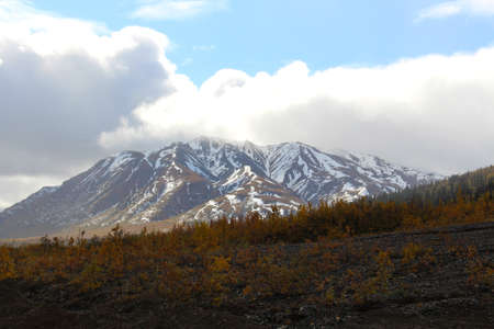 Denali National Park in fall, Alaskaの写真素材