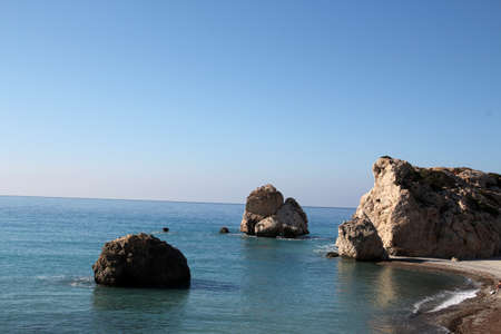 Aphrodite's Rock Petra tou Romiou, Cyprusの写真素材