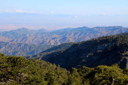 View over the Troodos Mountains on Cyprusの写真素材