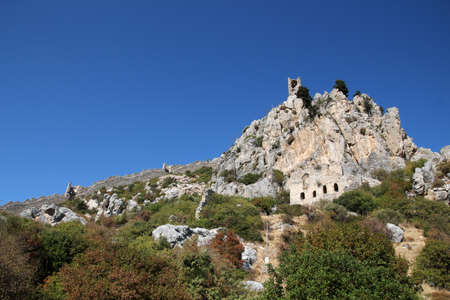 Crusader castle St. Hilarion, Northern Cyprusのeditorial素材