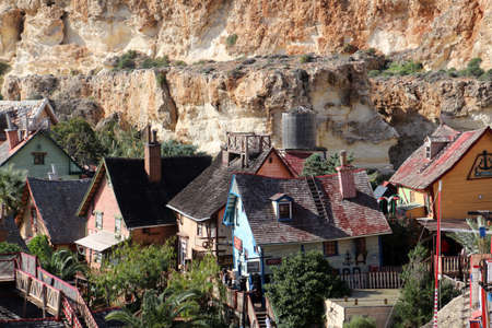 Popeye Village on the shores of Anchor Bayのeditorial素材