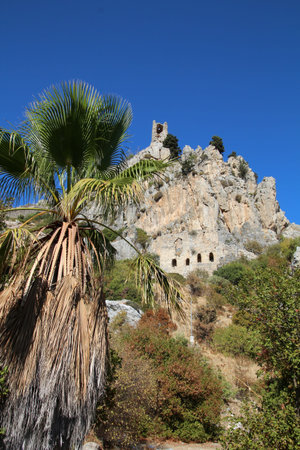 Crusader castle St. Hilarion, Northern Cyprusの写真素材