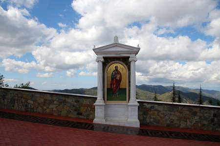 Icon Avenue at the chapel at the tomb of Archbishop Makarios, Troodos Mountainsの写真素材