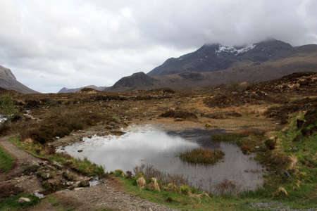 Scottish landscape in the Highlands with the SgÃ¹rr nan Gilleanの写真素材