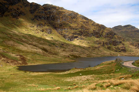 Scottish landscape in the Highlands Argyll Forest Park, Scotlandの写真素材