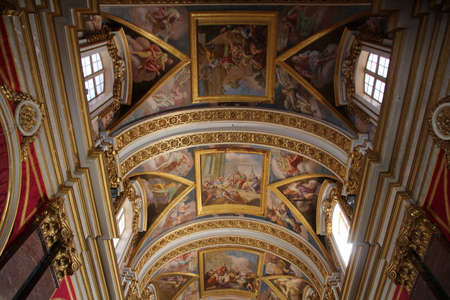 Interior view of the St. Paul's Cathedral in Mdina, Maltaの写真素材