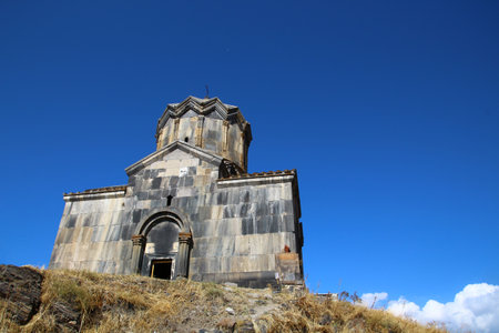 The Vahramashen Church below the Amberd Fortress, Armeniaの写真素材