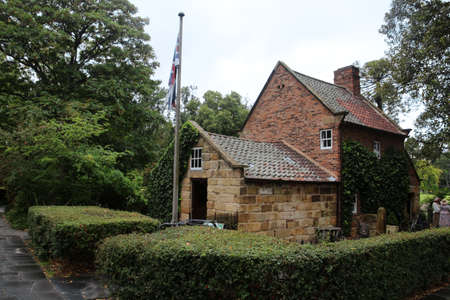 Cook's Cottage in Fitzroy Gardens, Melbourneのeditorial素材