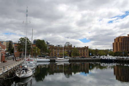 Hobart Harbor in Tasmania, Australiaのeditorial素材