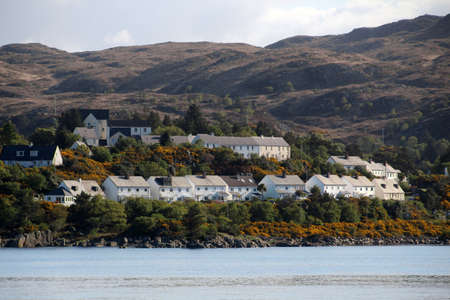 Coastal landscape in the village of Mallaig, Scotland. Mallaig is a village on the west coast of Scotland in the Highland Council Area.の写真素材