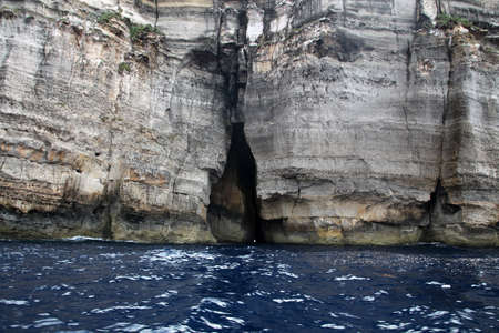 View of the tunnel to the Inland Sea of Gozo from the seaの写真素材