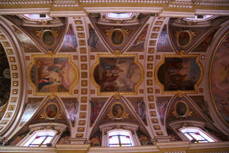 Vault of the Cathedral of the Assumption, Victoria, Gozo, Maltaの写真素材
