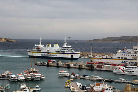 Mgarr ferry port on the island of Gozo, Maltaのeditorial素材