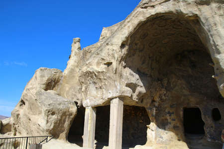 Cave in the cave city of Uplistsikhe, Georgia. Uplistsikhe is an ancient rock city in eastern Georgia, built on a high rock on the left bank of the Mtkvari-Kura River.の写真素材