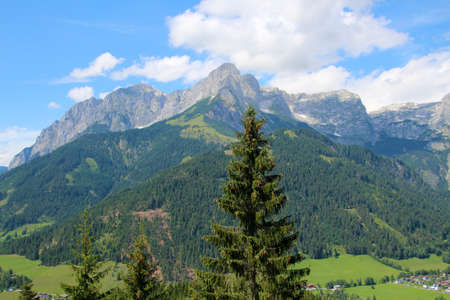 Landscape in the Alps near Werfenweng, Austriaの写真素材