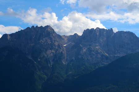 View of the Kaiser Mountains in the Eastern Alps, Austriaの写真素材