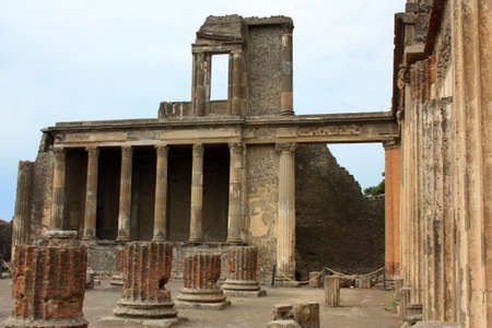 Basilica of Pompeii, Italy. The basilica was the most magnificent building in the forum, and its space was used for business purposes and for the administration of justice.の写真素材