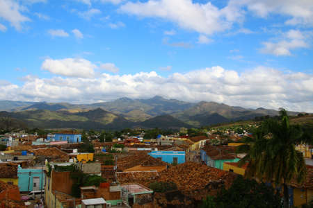View of the center of Trinidad in Cubaの写真素材