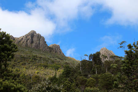 The Cradle Mountain Lake St. Clair National Park is a national park in the center of the Australian state of Tasmaniaの写真素材
