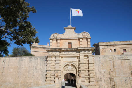The city gate of Mdina, Maltaの写真素材