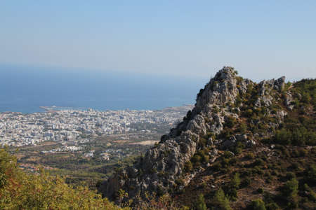 View of the city of Kyrenia, Cyprusの写真素材