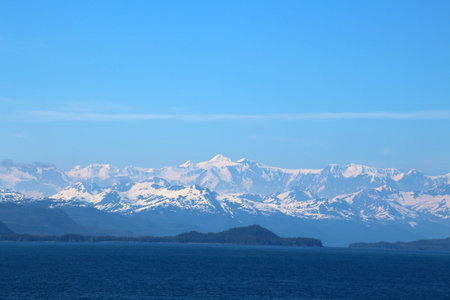 Coastal landscape in Prince William Sound, Alaskaの写真素材