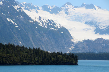 Alaska, coastal landscape in Prince William Soundの写真素材