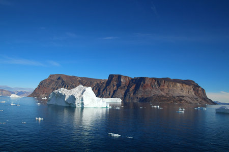 Iceberg in Uummannaq Fjord, Greenland, Denmarkの写真素材