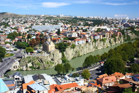 Panoramic view of Tbilisi, the capital of Georgiaの写真素材