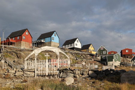 Colorful houses in the village of Uummannaq, Greenland, Denmark