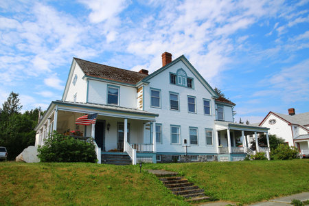Traditional houses Fort William H. Seward, Port Chilkoot, Alaska, United Statesの写真素材