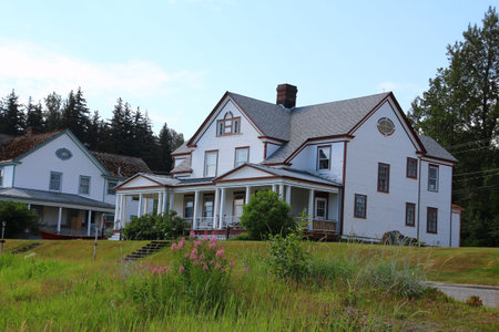 Traditional houses Fort William H. Seward, Port Chilkoot, Alaska, United Statesの写真素材