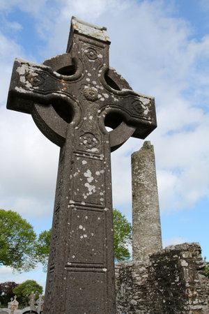 The High Cross of Muiredach at Monasterboice in Irelandの写真素材