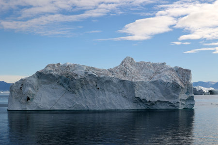 Greenland, icebergs in Uummannaq Fjord the large fjord system in the northern part of western...