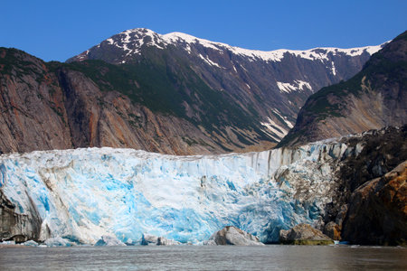 Sawyer Glacier is a valley glacier in the Boundary Ranges of Alaska, United States and British Columbia, Canadaの写真素材