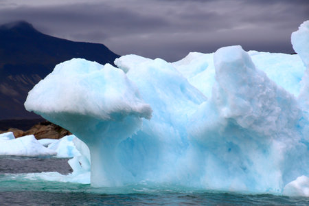 Arctic, Icebergs in Disko Bay, Greenland, Denmarkの写真素材