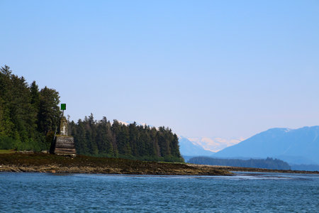 Alaska, coastal landscape of the small town of Petersburg, United Statesの写真素材