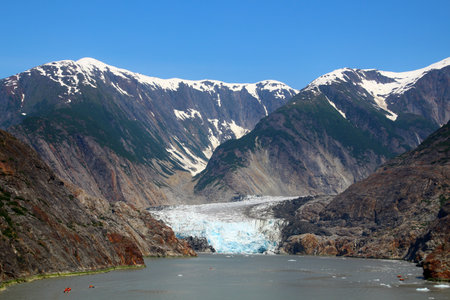 Sawyer Glacier is a valley glacier in the Boundary Ranges of Alaska, United States and British Columbia, Canadaの写真素材