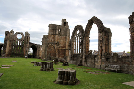 Elgin Cathedral is a historic ruin in Elgin, Moray, north-east Scotlandの写真素材