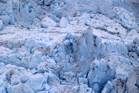 Jakobshavn Glacier also known as Ilulissat Glacier or Sermeq Kujalleq seen from an airplaneの写真素材