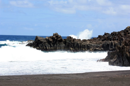 Playa de Bollullo is one of the most beautiful beaches in the north of Tenerife, Canary Islands, Spainの写真素材