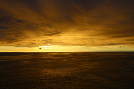 Sunset in the Inside Passage British Columbia, Canadaの写真素材