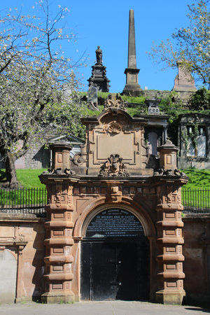 Glasgow Necropolis is a Victorian cemetery in Glasgow, Scotland.の写真素材