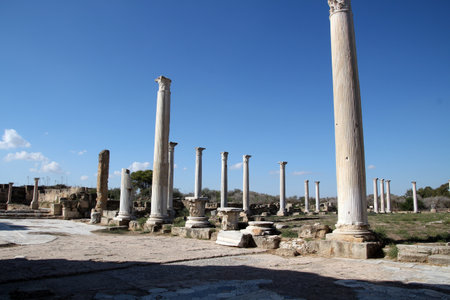 Remains of the Agora of Salamis, Northern Cyprusの写真素材