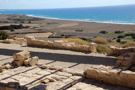 View of Episkopi Bay photographed from the ruins of Kourion. Kourion is an Iron Age city-kingdom, Cyprusの写真素材