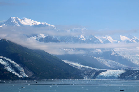 Harvard Glacier is a large tidewater glacier in the Alaska's Prince William Soundの写真素材
