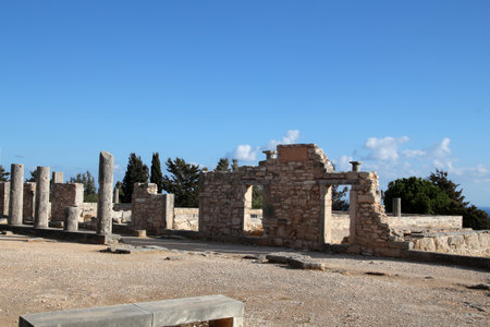 Remnants of the Temple of Hylate-Temple of Apollo at Kourion, Cyprusの写真素材