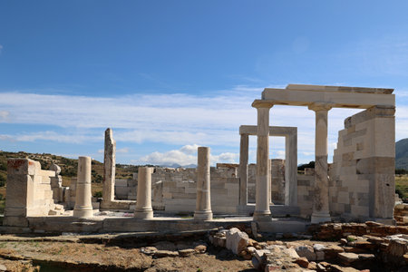 Demeter Temple of Sangri on the Cyclades island of Naxos-Greeceの写真素材