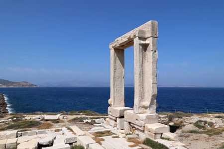 Portara of Naxos - Temple of Apollo - on the Cyclades Island of Naxos - Greeceの写真素材